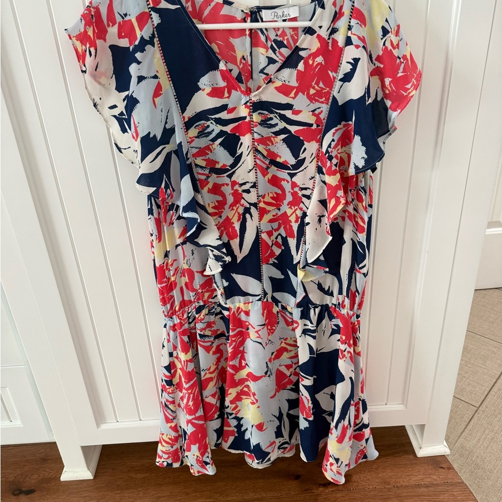 Parker Lana - Gardenia Drop Waist Flutter Sleeve Dress (M)